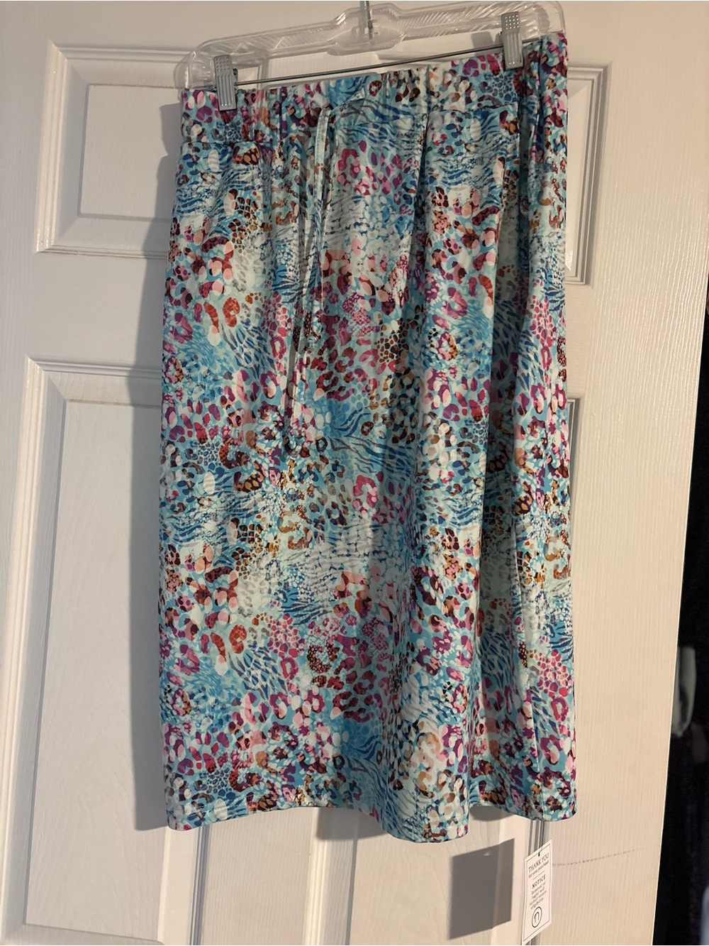 Blue Multicolor Printed Midi Skirt